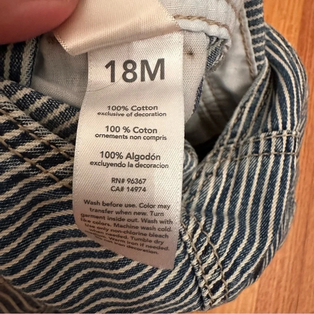 Baby B’gosh By Oshkosh Overall striped, Distressed, Size 18 Months (n)